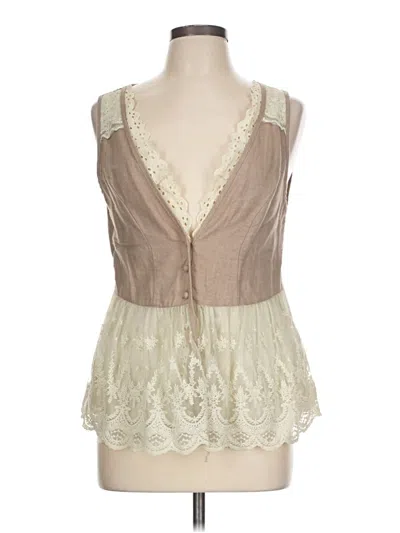 Pre-owned A'reve Sleeveless Blouse In Brown