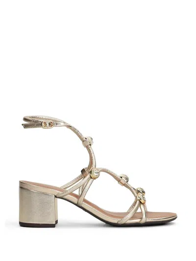 Arezzo 60mm Crystal-embellished Block-heel Sandals In Gold