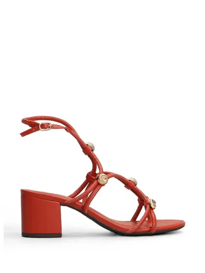 Arezzo 60mm Crystal-embellished Heeled Sandals In Orange