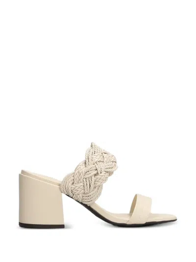 Arezzo 75mm Braided-strap Heeeled Mules In Neutral
