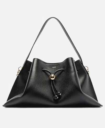 Arezzo Alba Small Snap Button Shoulder Bag In Black