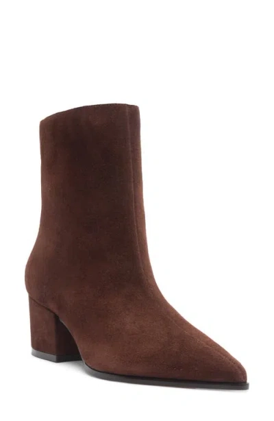Arezzo Ally Block Heel Bootie In Brown