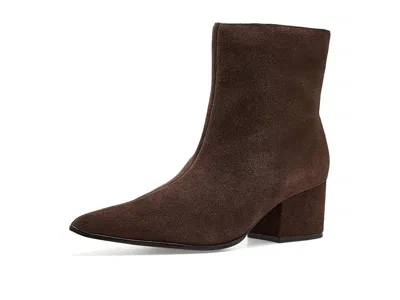 Arezzo Ally Mid Block Bootie Women's Boots New Cocoa: 9 M, Leather In Brown