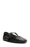 Arezzo Amber Perforated Mary Jane Flat
