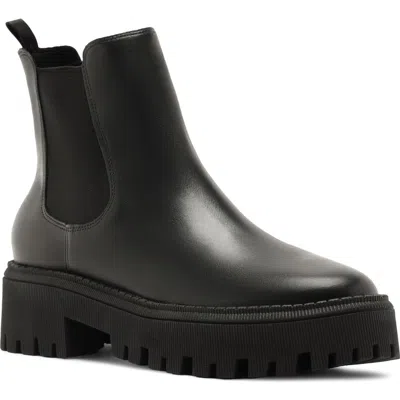 Arezzo Annie Lug Sole Chelsea Boot In Black