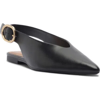 Arezzo Atlas Pointed Toe Slingback Flat In Black