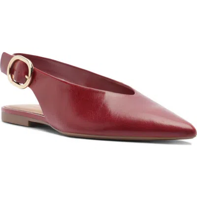 Arezzo Atlas Pointed Toe Slingback Flat In Red