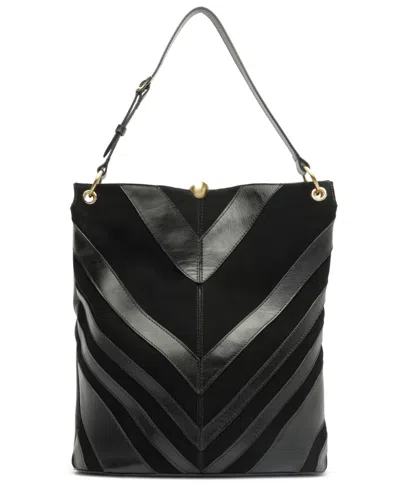Arezzo Aurora Extra-large Leather Hobo Handbag In Black
