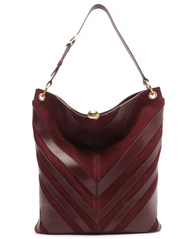 Arezzo Aurora Extra-large Leather Hobo Handbag In Fresh Ruby