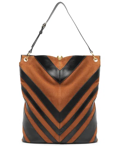 Arezzo Aurora Extra-large Leather Hobo Handbag In Preto,soul Natural