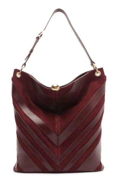 Arezzo Aurora Large Leather Hobo Bag In Fresh Ruby