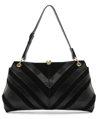 Arezzo Aurora Large Leather Shoulder Handbag In Black