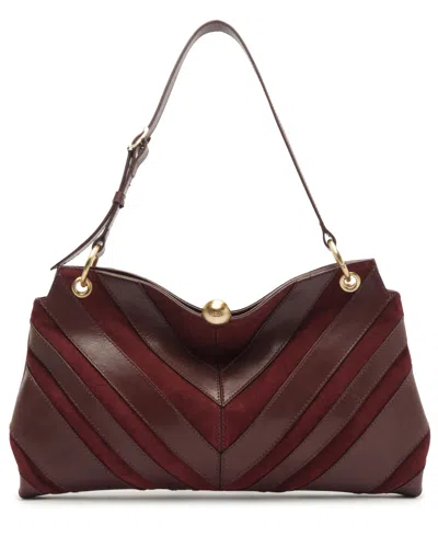 Arezzo Aurora Large Leather Shoulder Handbag In Fresh Ruby