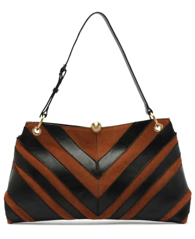 Arezzo Aurora Large Leather Shoulder Handbag In Preto,soul Natural