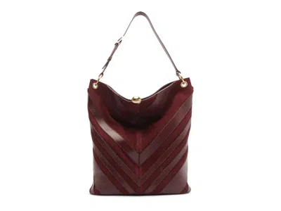 Arezzo Aurora Leather Hobo Bag In Ruby Red
