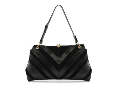 Arezzo Aurora Leather Shoulder Bag In Black