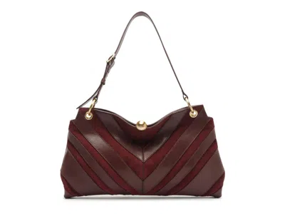 Arezzo Aurora Leather Shoulder Bag In Ruby Red