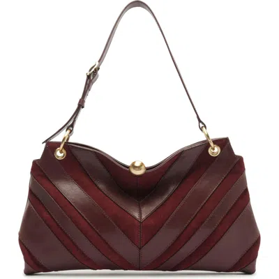 Arezzo Aurora Medium Leather Shoulder Bag In Fresh Ruby