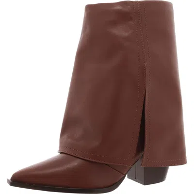 Arezzo Bianca Womens Leather Pull-on Mid-calf Boots In Multi