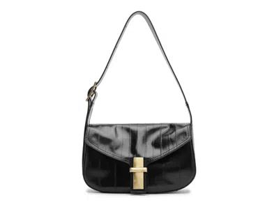 Arezzo Blair Leather Shoulder Bag In Black