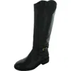Arezzo Bota Salto Baixo Womens Buckle Manmade Knee-high Boots In Black