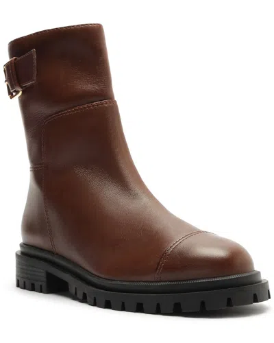 Arezzo Brody Leather Bootie In Brown