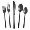 Arezzo Brushed Flatware Set - 20 Pieces In Black In Multi