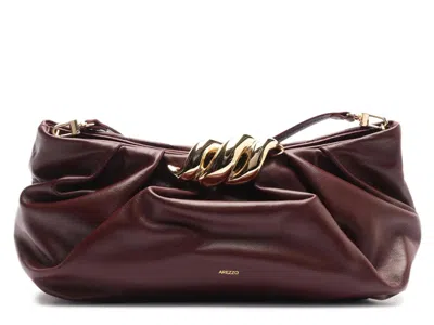 Arezzo Caitlyn Leather Crossbody Bag In Ruby Red
