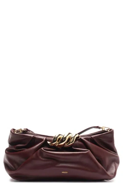 Arezzo Caitlyn Medium Leather Pouch In Fresh Ruby