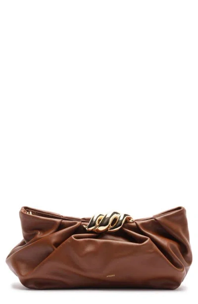 Arezzo Caitlyn Medium Leather Pouch In Soul Natural