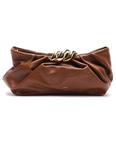 Arezzo Caitlyn Small Leather Clutch Handbag In Soul Natural