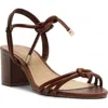 Arezzo Camila Mid Ankle Tie Sandal In Brown