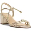 Arezzo Camila Mid Ankle Tie Sandal In Gold