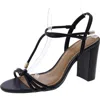 Arezzo Camilla Womens Leather Ankle Strap Block Heel In Black