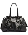 Arezzo Capri Large Leather Shoulder Bag In Black