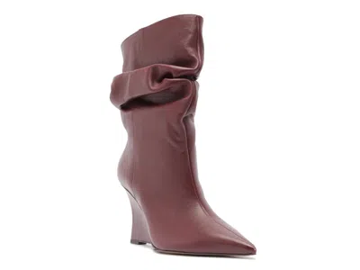 Arezzo Cara Wedge Bootie In Red
