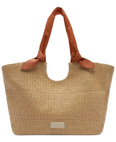 Arezzo Carmela Large Snap Button Shopping Handbag In Brown