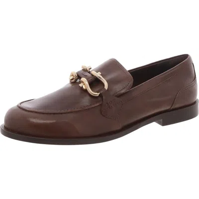 Arezzo Caroline Womens Faux Leather Round Toe Loafers In Brown