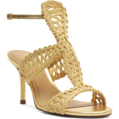 Arezzo Ciara Ankle Strap Sandal In Gold
