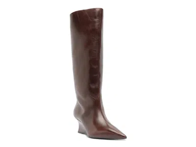 Arezzo Courtney Wedge Boot In Burgundy