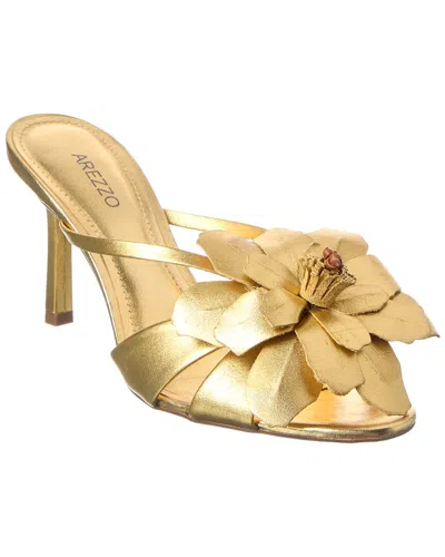 Arezzo Daisy Leather Sandal In Animal Print