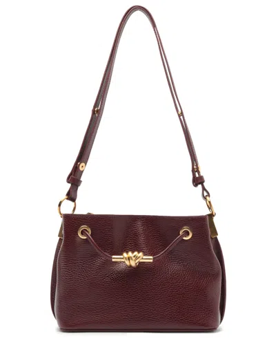 Arezzo Daphne Small Gold-tone Knot And Eyelets Crossbody Bag In Fresh Ruby