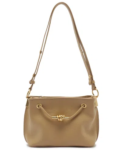 Arezzo Daphne Small Gold-tone Knot And Eyelets Crossbody Bag In Soul Natural