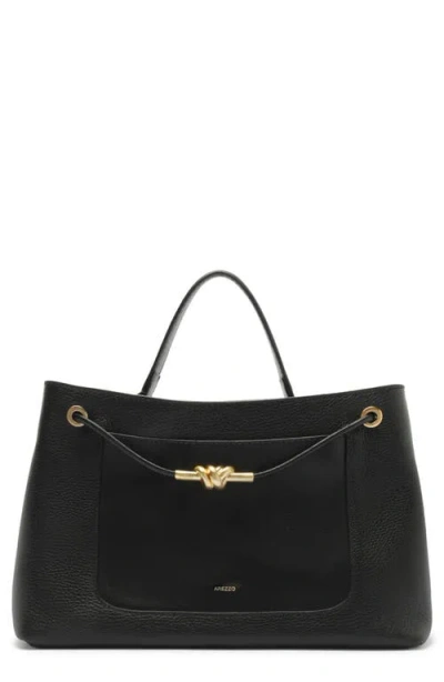 Arezzo Delphine Large Leather Shopper In Black