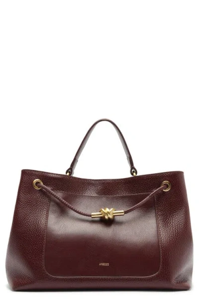 Arezzo Delphine Large Leather Shopper In Fresh Ruby