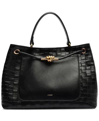Arezzo Delphine Large Leather Shopping Bag In Black