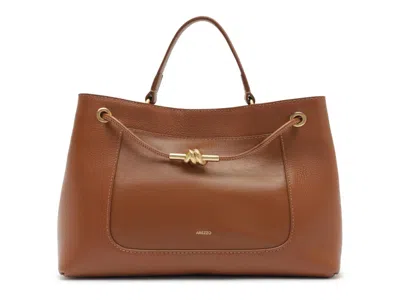 Arezzo Delphine Leather Tote In Brown