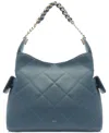 Arezzo Diana Large Leather Shoulder Bag In Blue