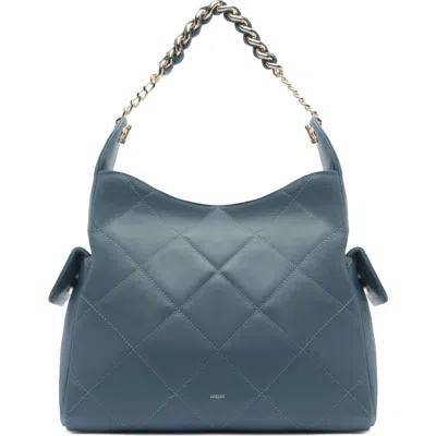 Arezzo Diana Large Quilted Leather Tote In Misty Blue