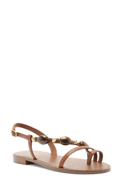 Arezzo Diana Slingback Toe Loop Sandal In Brown